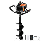 Gas Post Hole Digger 52CC 1450W with 8" Drill Bit & Extension Rod